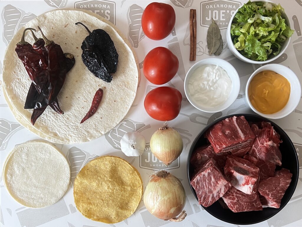 Ingredients for Instant pot Birria Crunchwrap