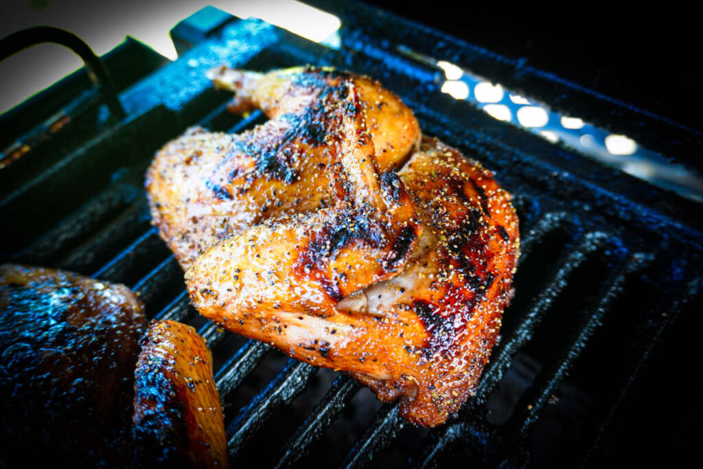 Grilling pheasant 