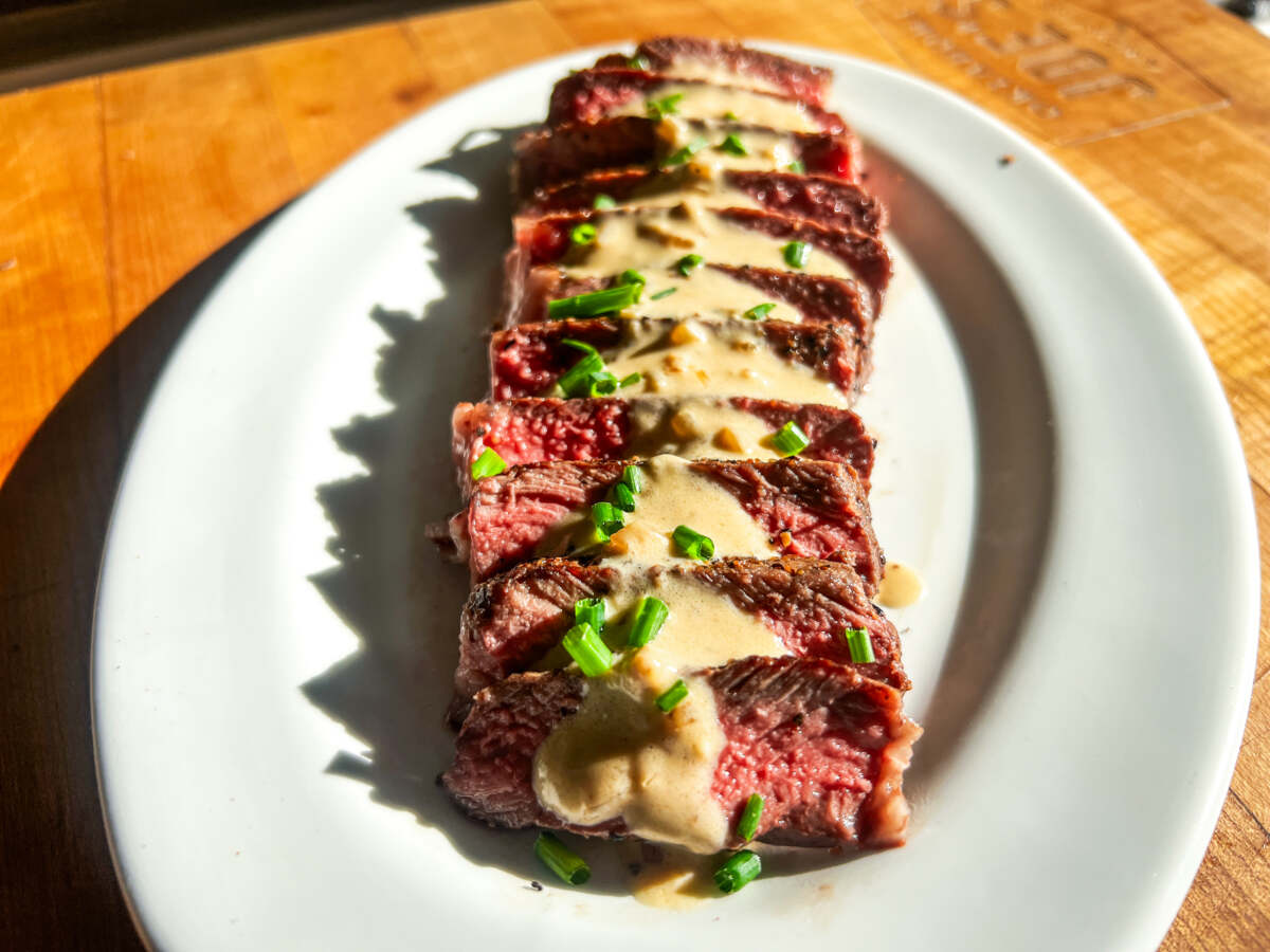 Bison Steak & Gorgonzola Cream Sauce